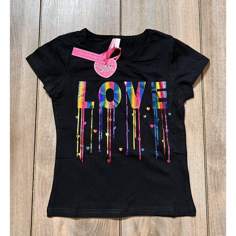 Cutie Patootie Rainbow Holographic Love Tee 7 - Picture 2 of 8